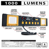 Performance Tool W2279 Commercial Grade Power Station with 6 Outlets, 2 USB Ports, Built-In Cradle, and LED Lights, Ideal for Workshops and Garages Performance Tool