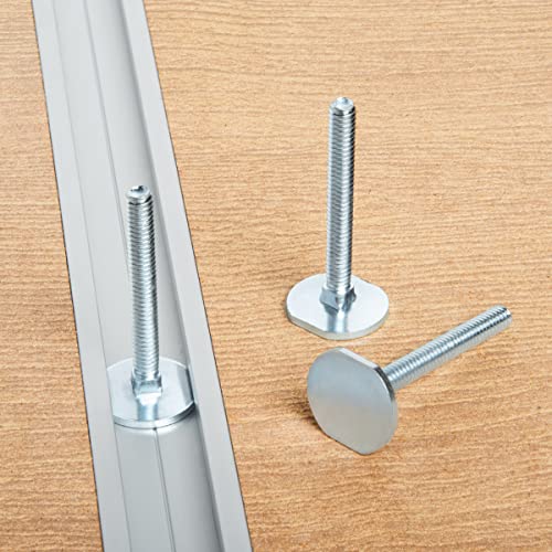 POWERTEC 71614 Miter T Locking Bolts, Improved Flange Bolt & T-Bolt Accessory for 3/4" x 3/8" Miter Gauge Slots on Table Saws, Router Table & Unisaw POWERTEC