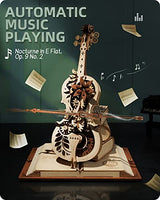 ROKR 3D Wooden Cello Music Box Kit – Creative Puzzle for Adults and Teens ROKR