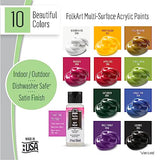 FolkArt Z' Floral One Stroke Kit, Including 10 Multi-Surface Paints, 5 Brushes, 50 Full-Color Teaching Guides, 1 Floating Medium, and a Wood Storage FolkArt