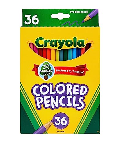 Crayola Colored Pencils (36ct), Kids Pencils Set, Art Supplies, Great for Coloring Books, Classroom Pencils, Nontoxic, 3+ Crayola