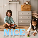 AOCEAN 6 Inch Blue Wood Letters Unfinished Wood Letters for Wall Decor Decorative Standing Letters Slices Sign Board Decoration for Craft Home Party AOCEAN