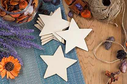 Creative Hobbies® 3.5 Inch Unfinished Wooden Shapes - Ready to Paint or Decorate Star Shape | 12 Pack