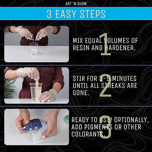 Art ‘N Glow Epoxy Resin for Clear Casting and Coating - 2 Gallon Kit - Perfect for Molds, Crafts, Tumblers, Jewelry, Wood - Food Safe, Bubble Free, Art 'N Glow