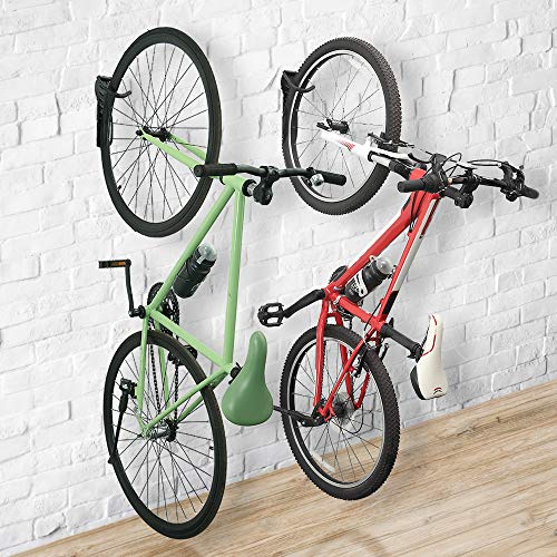 Wallmaster Bike Rack Garage Wall Mount Bicycles 2-Pack Storage System Vertical Bike Hook for Indoor - WoodArtSupply