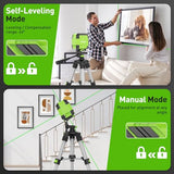 Huepar Laser Level - DIY Self-Leveling Laser Level Tool Green Cross Line Laser Level for Picture Hanging, Construction Indoor Project, with 360° Huepar