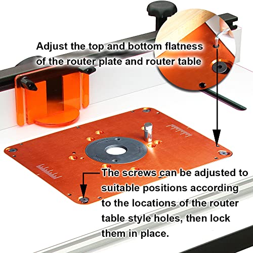 O'SKOOL Precision Aluminum Router Table Insert Plate, Router Templates With Pre-Drilled Adapt to Multiple Routers of Different Model - WoodArtSupply