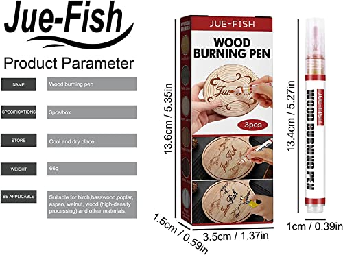 3PCs Pen Wood Burning Pen Set, Wood Burning Pen Marker Scorch Pen Marker for DIY Wood Painting, Suitable for Artists And Beginners in DIY Wood Projects for Holiday Crafting Decoration