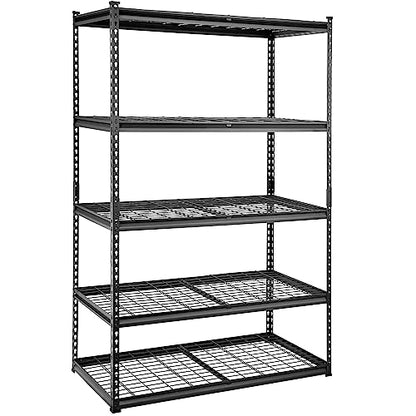 VEVOR Storage Shelving Unit, 5-Tier Adjustable, 2000 lbs Capacity, Heavy Duty Garage Shelves Metal Organizer Wire Rack, Black, 48" L x 24" W x 72" H - WoodArtSupply