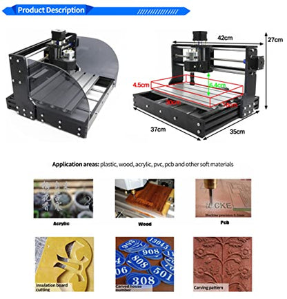 RATTMMOTOR 3018 PRO MAX CNC Wood Router Machine Kit 3 Axis GRBL Control DIY Mini CNC Engraver Carving Milling Machine+Offline Controller+775 Spindle