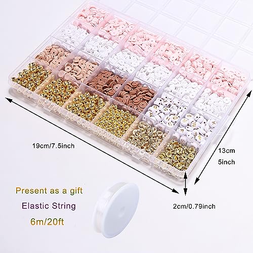 LFLIUN Bracelet Making Kit Friendship Gold Beads Clay Beads Jewelry&Bracelet Making Kit for Girls Charm Bracelet Maker Set with Letter Beaded Kit for