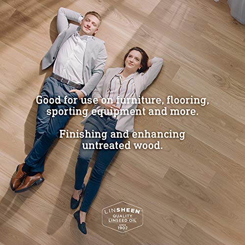 LinSheen Boiled Linseed Oil – Fast Drying Flaxseed Wood Treatment to Rejuvenate and Restore Outdoor and Indoor Wood Furniture, Floors and Sports LinSheen