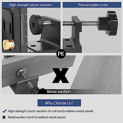 HFM Pocket Hole Jig Tool Kit for Carpentry, Pocket Hole Drill Guide Jig Set for 15° Angled Holes, Portable Wood Pocket Hole Screw Clamp System for - WoodArtSupply