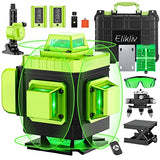 Laser Level Self Leveling - Elikliv 200ft Outdoor Robust Indoors 4D Green Cross Line Laser Level 4x360 Horizontal Vertical Dual-beam Lasers for DIY Elikliv