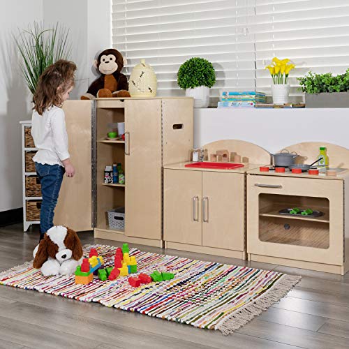 Flash Furniture Children's Wooden Kitchen Set - Stove, Sink and Refrigerator for Commercial or Home Use - Safe, Kid Friendly Design - WoodArtSupply