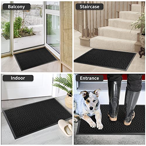 Yimobra Door Mat, All-Season Outdoor Indoor Durable Doormat for Home Entrance Floor, Heavy Duty Non Slip Front Door Mats Outdoor, Easy to Clean, - WoodArtSupply