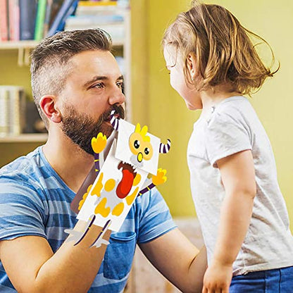WATINC 9Pack Monster Hand Puppets Art Craft Paper Sock Puppet Toys DIY Making Your Own Puppet Kits Early Learning Classroom Family Storytelling Games