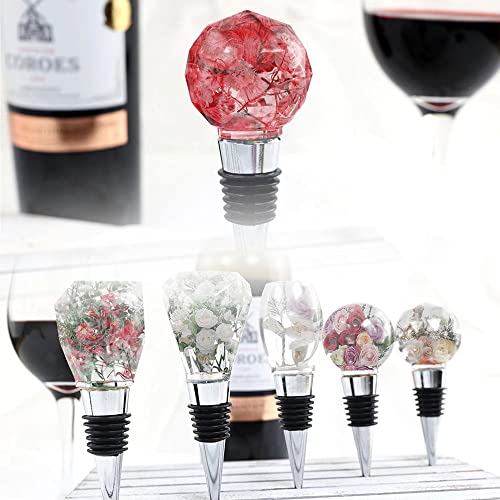 JOFAVIU 10 Pcs Resin Wine Bottle Stoppers Molds Set, Wine Stopper Silicone Molds for Epoxy Resin, Stopper Epoxy Resin Silicone Molds Set Kits (5 Jiofaviu