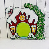 Whimsical House, Winter Shape, Unfinished Wood Cutout, Paint by Line Build-A-Cross Build-A-Cross