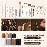 BUTUZE Leather Kit, Leather Tooling Kit, Practical Leather Working Tools with Leather Beveler, Groover, Stitching Punch Sewing Thread and Needles - BUTUZE