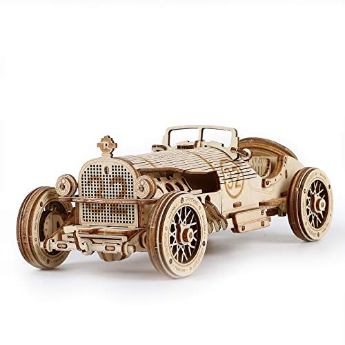 ROBOTIME Model Car Kits - Wooden 3D Puzzles - Model Cars to Build for Adults 1:16 Scale Model Grand Prix Car - WoodArtSupply