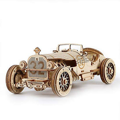 ROBOTIME Model Car Kits - Wooden 3D Puzzles - Model Cars to Build for Adults 1:16 Scale Model Grand Prix Car - WoodArtSupply