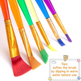 BigOtters Painting Brushes, 45PCS Kids All Purpose Paint Supplies Include Paint Cups with Lids Palette Tray Multi Sizes Paint Brush Set for Kids BigOtters