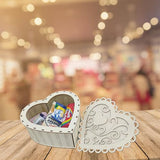 MIAO YUAN Carved heart-shaped wooden box,Wooden Pieces Handmade Wooden Box for Storage,Jewelry Box with Lid, Craft Wooden Storage Box for Candy,Gift MIAO YUAN