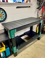 vikofan 8 Pcs Workbench Bracket Kit Sturdy Steel Angle Brackets Multi-Angle Joint Fastener Shelf Fit for Desk Edge & Box & Wood Beam with Screws vikofan