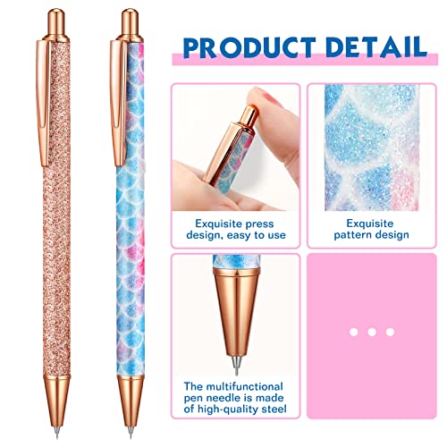 4 Pcs Weeding Tools for Vinyl, 2 Pcs Air Release Pen Glitter Craft Vinyl Weeding Pen Point Retractable Pin Pen with 2 Pcs Felt Squeegees Vinyl Spakon