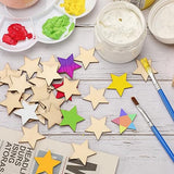 300 Pcs Wooden Stars,Unfinished Wood Star Shape Wood Pieces Wood Cutouts Small Wooden Stars for Craft DIY Memorial Day Flag Day Independence Day DECYOOL