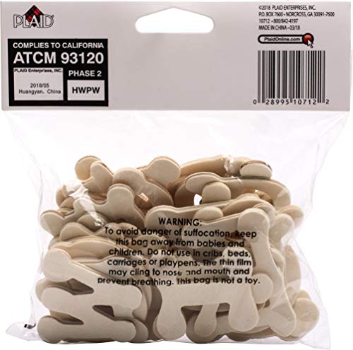 Plaid Dot Wood Letter Pack, 1 3/4" Fun Font, brown Plaid