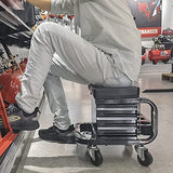 HPDMC Mechanic Stool with Wheels, 350lbs Capacity Workshop Creeper Seat with Tool Storage, Heavy Duty Rolling Tool Box Chair with Drawers HPDMC