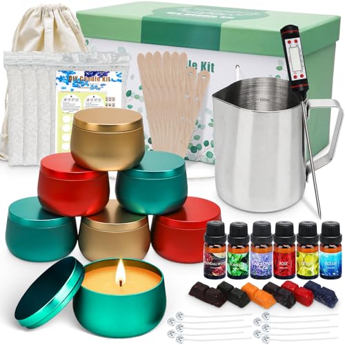 Candle Making Kit, Beeswax Scented Candles Supplies Arts and Crafts for Adults and Teens Gift Set for Women Including Fragrance, Soy Wax, Cotton YINUO LIGHT