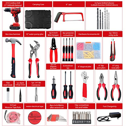 jar-owl Cordless Drill Set, 21V Brushless Drill Driver Kit, 1x 1.5Ah Li-ion Batteries, 319 In-lbs Torque, 3/8”Keyless Chuck, 2-Variable Speed, 25+1 - WoodArtSupply