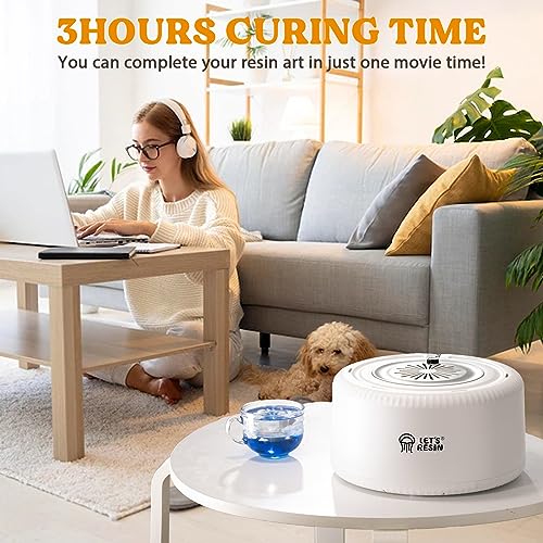 LET'S RESIN Curing Machine for Resin, 3 Hours Auto Curing Resin Dryer One-Button Setting with Large Tray, No Deformation Quick Curing Resin Supplies LET'S RESIN