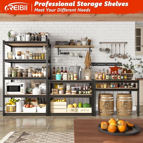 REIBII Heavy Duty 72" Adjustable Garage Shelving Unit - 5 Tier Metal Storage Shelves, 2000LBS Capacity - WoodArtSupply