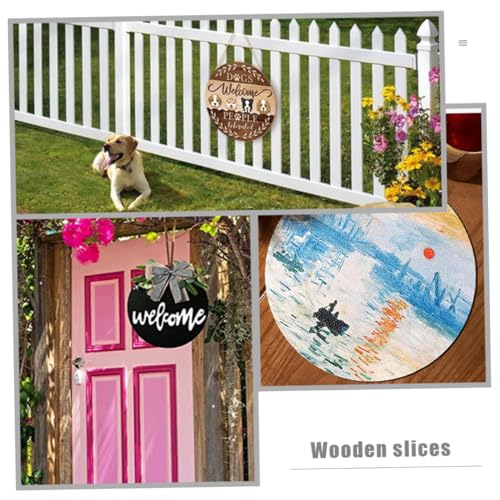 BESPORTBLE 5pcs Wooden Blank Hanging Tag Christmas Wood Sign Wood Sign Blank Unfinished Wood Cutout Blank Wooden BESPORTBLE