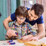 WORKPRO 9-Piece Kids Real Hand Tool Set, Blue Junior Tool Kit with Storage Bag for Boys, Girls, Children DIY Building and Woodworking, Age 8+ WORKPRO