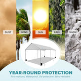 SAILARY Outdoor Heavy Duty Carport 10 X 20 Ft Heavy Duty Carport Car Canopy Portable Garage Tent Boat Shelter with Three Reinforced Steel Cables - SAILARY