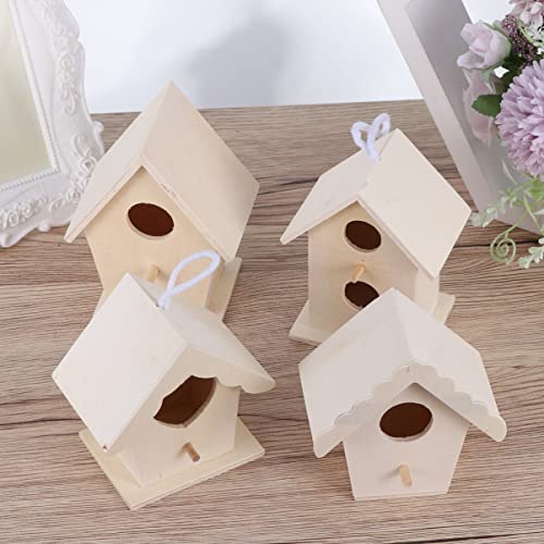 COHEALI 5 Pcs Ornament Kits for Kids Bird House Birdhouses for Outdoors Hanging Birdhouse Kit Garden Desktop Mini Birdhouse DIY Unfinished Birds COHEALI