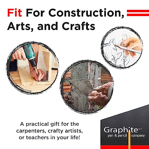 GRAPHITE Hard Lead Carpenter Pencils Bulk - (72) Pieces Lumber Wooden Pencil #2 (HB) - Neon Orange - WoodArtSupply