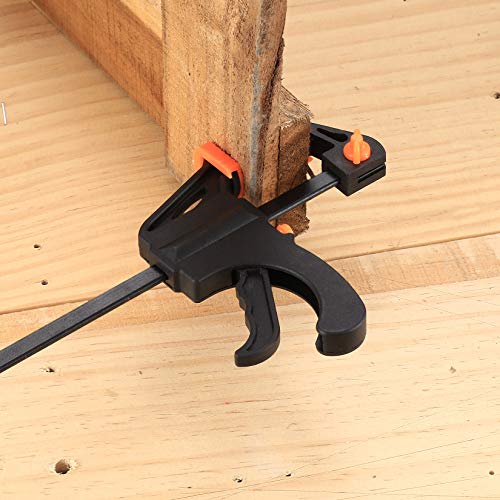 5 Pcs 4 Inch Bar Clamps for Woodworking, Trigger Quick Grip Clamps, One Handed Ratchet Wood Working Clamps, Mini Small Bar Woodworking Clamps for
