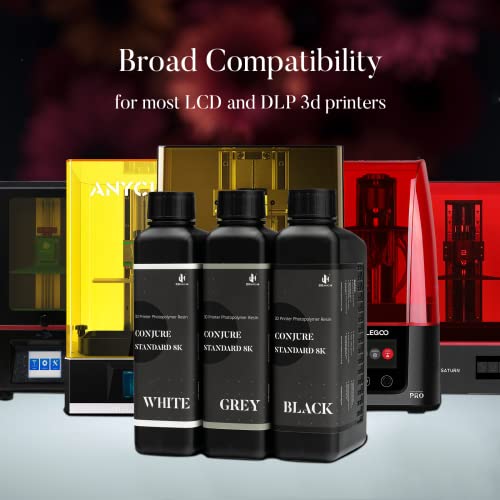Chitu Systems Conjure Standard 8K Resin 3D Printer Resin, 1kg Fast Curing 405nm Standard Photopolymer Resin for LCD 3D Printing (Black) chitu systems