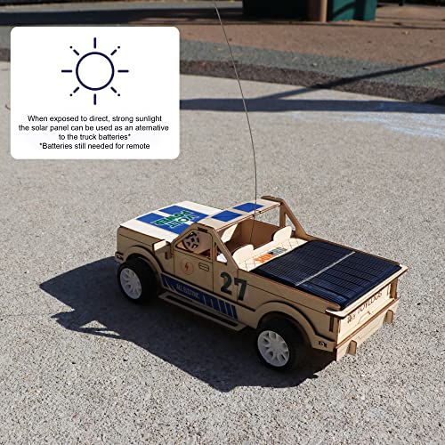 TOYLOGS Wooden Car Model Kit Truck - DIY 3D Puzzle Toy with Remote Control, Solar Power Panel - STEM Projects for Kids Ages 8-12, Educational Science TOYLOGS