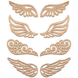 Abaodam 80Pcs Angel Wings Wooden Cutouts Angel Wings Wood Slices Unfinished Wood DIY Crafts Wings Wood Ornaments Embellishments Accessories Abaodam