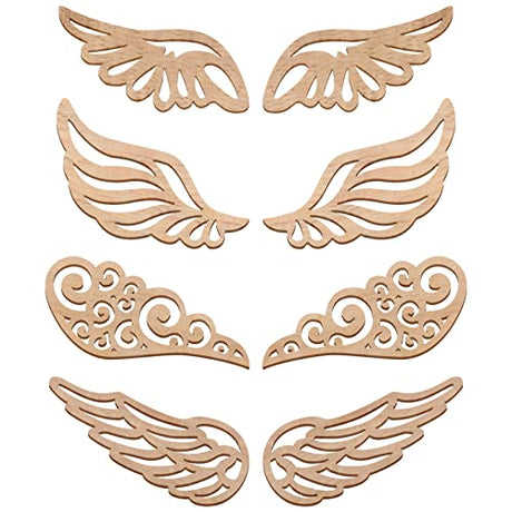 Abaodam 80Pcs Angel Wings Wooden Cutouts Angel Wings Wood Slices Unfinished Wood DIY Crafts Wings Wood Ornaments Embellishments Accessories Abaodam