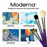 Royal & Langnickel Moderna Angular Brush Set for All Painting Mediums, 5pc Royal & Langnickel
