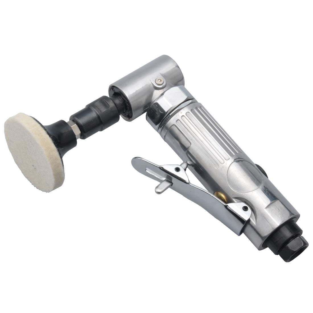 angle air die grinder 1/4" with 4 pcs 2" roll lock sanding discs, polished color angle pneumatic die grinder PROSHI