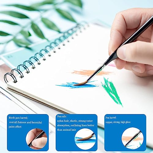 Detail Paint Brush Set - 10PCS Miniature Painting Brushes, Micro Paint Brushes for Fine Detailing & Art Painting - Acrylic, Watercolor, Oil, Model - WoodArtSupply